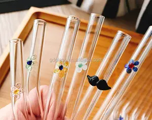 Professional Manufacture Custom Made reusable Drinking Glass Straw