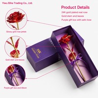 BH Kotak Bunga Mawar Berlapis Emas 2 Buah untuk Hari Valentine & Festival Qixi, Buket Bunga Awet Premium Siap Pakai