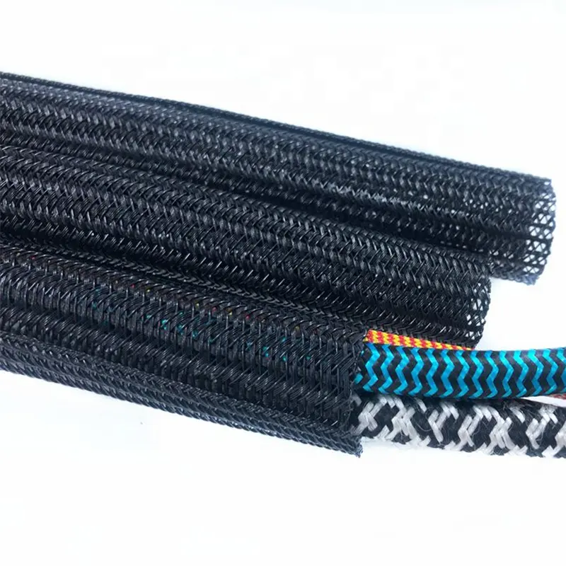 Настраиваемый 5 мм, черный нейлоновый самообмоточный плетеный кабель для домашних животных, изготовленный из прочного материала для домашних животных