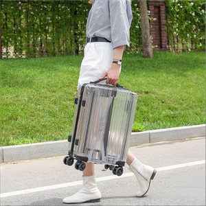Ultra-lightweight Transparent Suitcase 20 Inch Clear PC Trolley Cabin Luggage with <b>TSA</b> <b>Lock</b> for Travel - Product Image 3