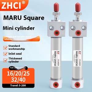 <span class=keywords><strong>Mini</strong></span> cylindre en acier inoxydable avec tête carrée MARU20 25 32 40X25X50X75X100X125 puissance pneumatique à piston plat domestique - Product Image 5