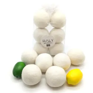 Bolas de secador de lã com óleo essencial para lavar roupa, 6 pacotes de bolas de lavagem de lã