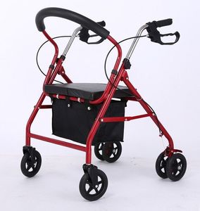 Đứng lên gấp rollator Walker trở lại cương cứng lăn di động đi bộ Viện trợ với ghế đệm tay vịn thẳng đứng Walker rollator - Product Image 5