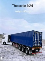 1/24 alliage conteneur cargo simulation logistique transport véhicule modèle voiture remorque semi-remorque conteneur moulé sous pression camion jouets