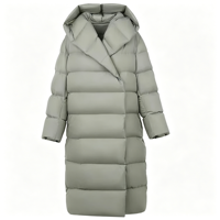 Veste longue en duvet légère de luxe pour femmes, doublure en laine chaude et épaisse, veste décontractée tendance, vente en gros