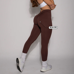 Nouveau Legging de Yoga et de Sport OEM 2025 à Taille Haute Effet Ventre Plat, <span class=keywords><strong>Double</strong></span> Face Brossé, Legging de Fitness Sculptant et Extensible pour le Yoga - Product Image 6