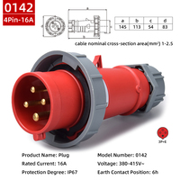 Prise et fiche industrielles étanches IP67 4 broches 16A 380V pour générateur CE