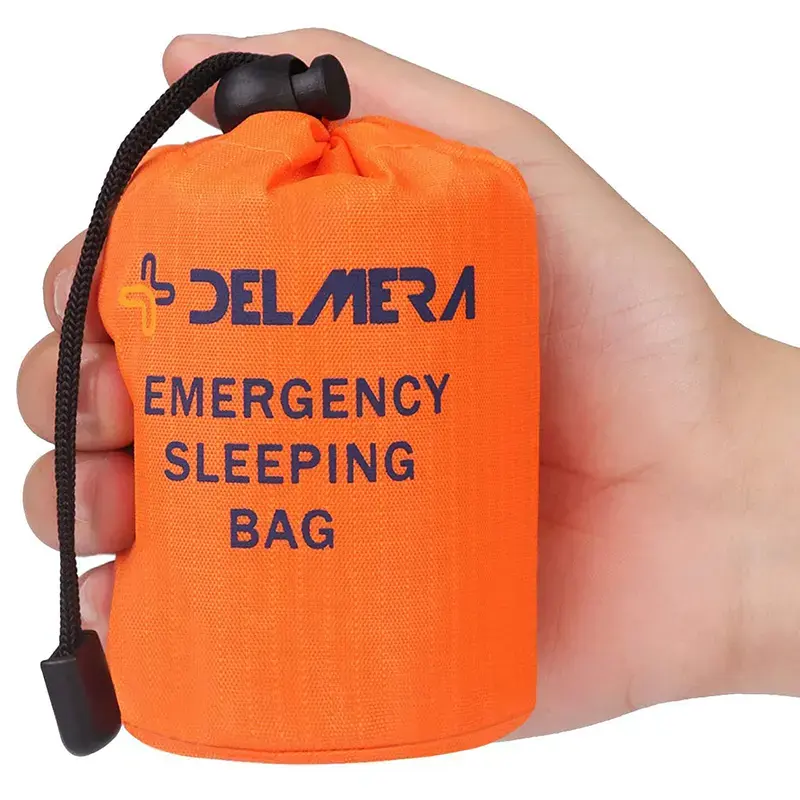 आपातकालीन स्लीपिंग बैग कॉम्पैक्ट अल्ट्रा हल्के निविड़ अंधकार थर्मल Bivy बोरी कवर अस्तित्व स्लीपिंग बैग