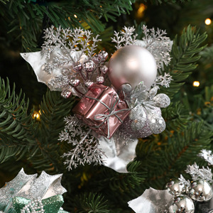 Décoration de Noël : Boîte Cadeau Blanche, Feuille, Guirlande d'Arbre de Noël, Vigne, Composition Florale, Ornement, Fournitures d'Ambiance - Product Image 3