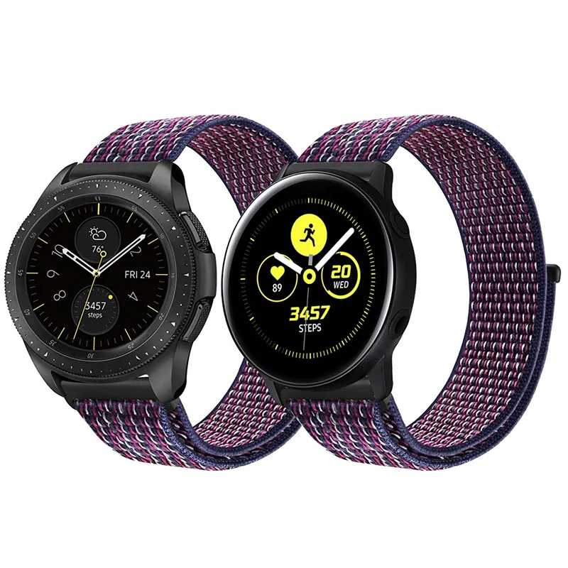 22mm 20mm Nylon Loop Band For Samsung Galaxy Watch 46mm 42mm Strap For Samsung Gear S3 Classic Frontier Gear S2 Huami Amazfit