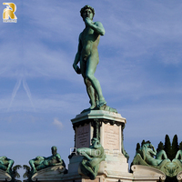 Sculpture de figure en métal de style classique grandeur nature, statue de David en bronze pour décoration extérieure