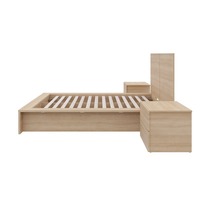 Vente en gros de luxe cerise noire 3 pièces pour chambre à coucher avec cadre de lit et table de chevet pour la maison, hôtel, villa ou appartement