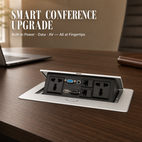 Boîtier d'alimentation multimédia de table 5 ports USB Type-C 5 prises RJ45 Réseau Anti-effraction Alliage d'aluminium Prise de bureau pour conférence