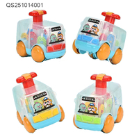 QS Wholesale Mini Bus Éducatif en Plastique pour Enfants, Jouet à Friction à Pousser, Véhicule de Dessin Animé pour Tout-Petits, Âges 3+, Cadeau