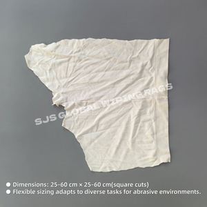 Chiffons en coton recyclé, chiffons en molleton blanc, morceaux coupés, 10 kg de chiffons en coton blanc, 8 kg de chiffons en coton blanc - Product Image 3