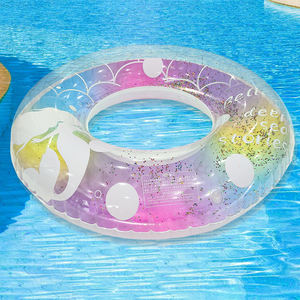 Diseño de cola de sirena de PVC ecológico para adultos, anillo de natación antifugas interior suave, Círculo de natación inflable con purpurina - Product Image 4