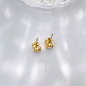 <span class=keywords><strong>Pendientes</strong></span> Minimalistas de Moda con Corte Ovalado, 4 Puntas, Oro Amarillo de 18K, Diamantes Cultivados en Laboratorio, <span class=keywords><strong>Pendientes</strong></span> de Diamantes con Parte Trasera Plana - Product Image 3