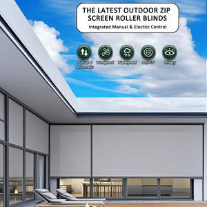 Mais recente <span class=keywords><strong>Design</strong></span> Manual & Motorized Zipper Screen Roller Blinds com Controle Remoto Impermeável Windproof Ziptrack Outdoor Blinds - Product Image 2