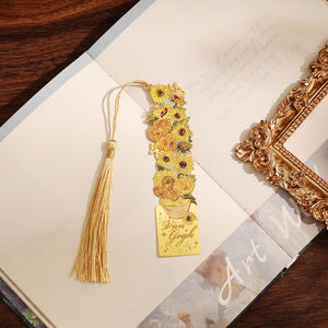 أدوات مكتبية من إيمودا 1-علامة مرجعية معدنية عباد الشمس مع شرابة فان جوخ علامات كتب تلوين للطلاب والمدرسين هدايا التخرج - Product Image 3