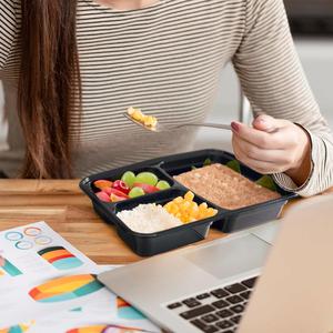 <b>Takeaway</b> Microwavable BPA Free 1000ml Plastic Disposable 3 Compartment Bento Food Storage Lunch Boxes Meal Prep <b>Containers</b> - Product Image 4