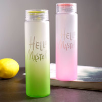 Bouteilles d'eau en verre borosilicate à effet dégradé coloré pour l'été, bouteilles de jus en plastique bon marché