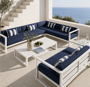 Conjunto de Sofás Modulares de Aluminio con Recubrimiento en Polvo para Exteriores, Muebles de Conversación con Asientos Profundos, Resistentes a la Oxidación, para <span class=keywords><strong>Terraza</strong></span> - Product Image 6