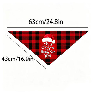 Bandana de Noël pour chien, écharpe triangulaire douce, réglable, imperméable, accessoire pour animaux de compagnie pour l'hiver et les fêtes, pour chiens et chats - Product Image 3
