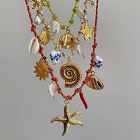 Collier unisexe en acier inoxydable plaqué or 18 carats avec pendentif animal en imitation perle et chaîne bambou, style sportif, mignon, océanique, hippie et plage