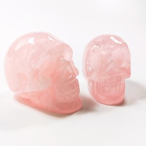 Roche de crâne en cristal de quartz <span class=keywords><strong>rose</strong></span> sculpté à la main, 2 pouces, meilleure qualité, pour la guérison - Product Image 2