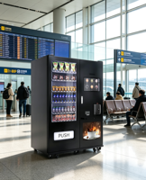 Distributeur automatique de boissons et de collations vertical commercial 2 en 1, système de paiement multiple, écran tactile