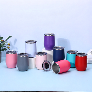 Tumbler a Forma di Uovo da 12oz in Acciaio Inox 304, Tazza Termica Isolata per <span class=keywords><strong>Auto</strong></span>, Casa, Feste, Regalo Semplice, Bicchiere per Acqua - Product Image 1