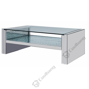 Đồ Nội Thất Phòng Khách Nổi Crystal <span class=keywords><strong>Glass</strong></span> Top Bạc Gương Bàn Cà Phê - Product Image 4
