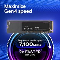 قرص صلب داخلي Crucial P310 2280 PCIe Gen4 3D NAND NVMe M.2 بسعة 1 تيرابايت للحاسوب المحمول بسرعة قراءة 7100 ميجابايت/ثانية