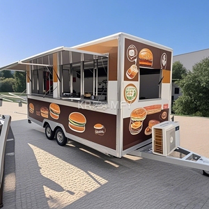 Carrito de Comida Remolcable de Fibra de Vidrio con Estaciones para Dulces y Papas Fritas, para Helados, Donas y Café - Product Image 1