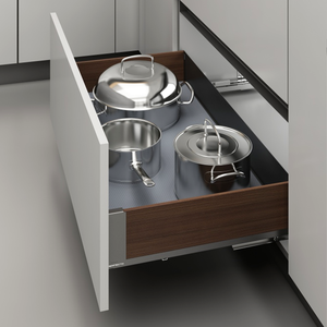 Meuble de rangement multifonctionnel mural <span class=keywords><strong>en</strong></span> alliage d'aluminium, grain noyer, moderne, écologique, durable et robuste pour vaisselle et bols de cuisine - Product Image 3