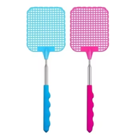 Raquette à mouches carrée en plastique robuste, manche rétractable de 28 à 74 cm, construction solide, prix de gros pour les commandes en gros
