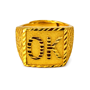 Bague de cocktail plaquée or pour homme, style hip-hop, bijoux en alliage, à porter au quotidien, cadeau - Product Image 1