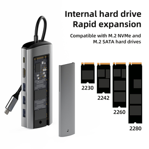 SSD HUB 6 trong 1 USB C HUB Type-C để PD HD-MI USB3.0 USB2.0 * 2 SSD Hộp ổ cứng thỏa thuận duy nhất - Product Image 2