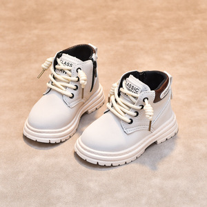 Nouvelles bottes chaudes pour enfants, hauteur cheville, style scolaire, garçons filles, bottes en cuir épais, antidérapantes - Product Image 4