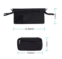 Sac de rangement multifonctionnel pour landau pour bébé Pochette détachable et pochette pour téléphone portable Sac organisateur pour landau en polyester durable