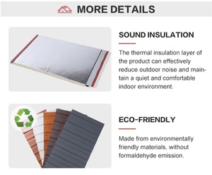 Cách điện bên ngoài bức tường Bảng điều khiển trang trí PU bọt bánh sandwich Panel với nhôm XPS & PIR cho xây dựng & nhà Ốp - Product Image 5