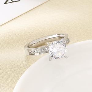 New Arrival 18K Gold Plated 316L Stainless Steel Zircon Wedding <b>Couple</b> <b>Rings</b> Fashion Finger Jewelry For Men Women Waterproof Hyp - Product Image 5