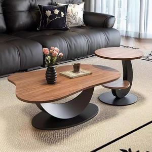 <b>Walnut</b> Coffee <b>Table</b> Cloud Shape Solid Wood Minimalist Living Room Tea <b>Table</b> - Product Image 2