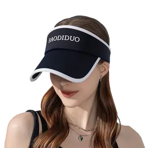 Moda ayarı elastik güneşlik boş silindir şapka kadınlar için özel baskılı logo UV koruma plaj güneşlik