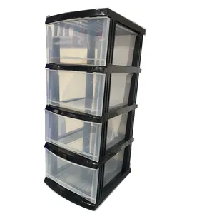 2022 new pp high quality transparent plastic drawer cabinet with wheels