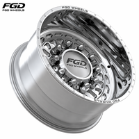 Nouvelle Arrivée Jante Forgée Polie Chrome Motif Multi-Boulons 22*12 22*14 pour Ford F-450 F-550 (Classic/DRW) RAM 4500 5500