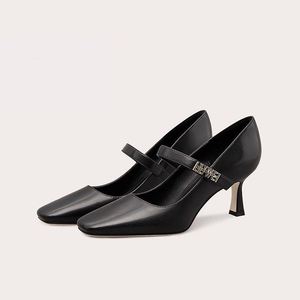 Chaussures de bureau élégantes noires pour femme, talons chaton, vente directe d'usine, talons hauts tendance - Product Image 2