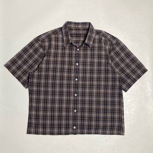 Chemise à rayures en coton de haute qualité personnalisée, chemise à manches courtes ample vintage imprimée pour l'été, coupe ample, boutonnée, à carreaux - Product Image 6