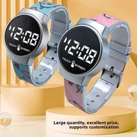Jam Tangan Digital Plastik LED Minimalis Motif Kartun Kreatif Desain Baru untuk Pelajar Anak-anak Unisex Laki-laki Perempuan