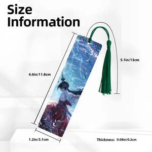 ที่คั่นหนังสือไม้ลายอนิเมะแบบกำหนดเอง พิมพ์ออฟเซ็ต ของขวัญส่งเสริมการขาย สไตล์โมเดิร์น พร้อมพู่ห้อย - Product Image 2